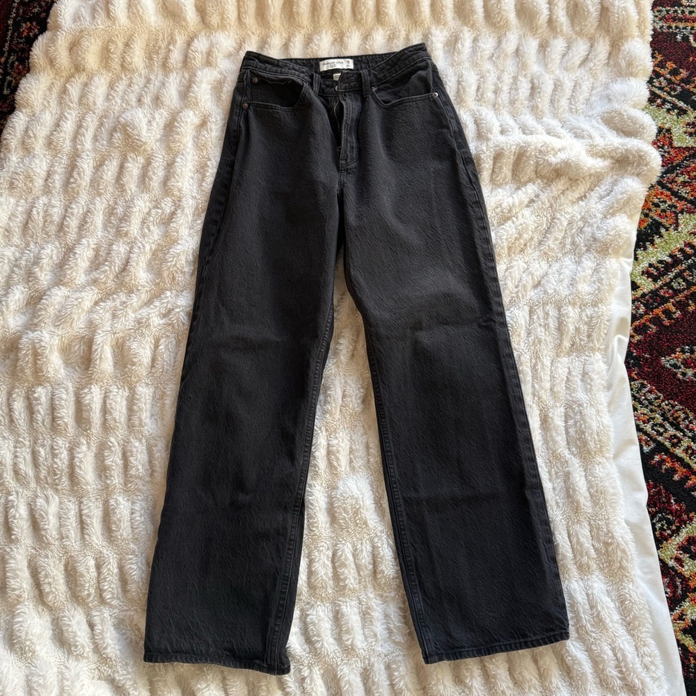 Abercrombie & Fitch Women's High Rise Jeans - Black
